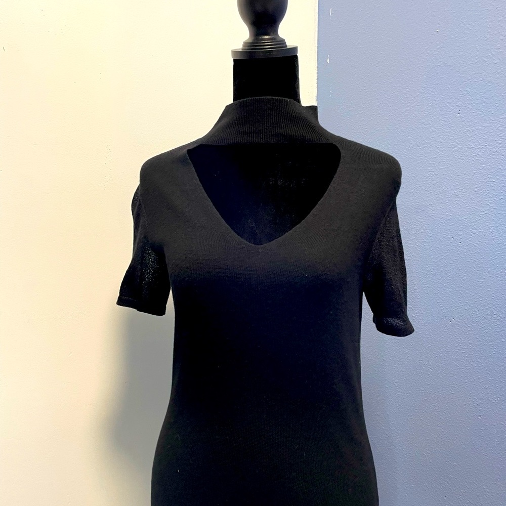 T Tahari Cashmere Sweater Cutout Turtleneck